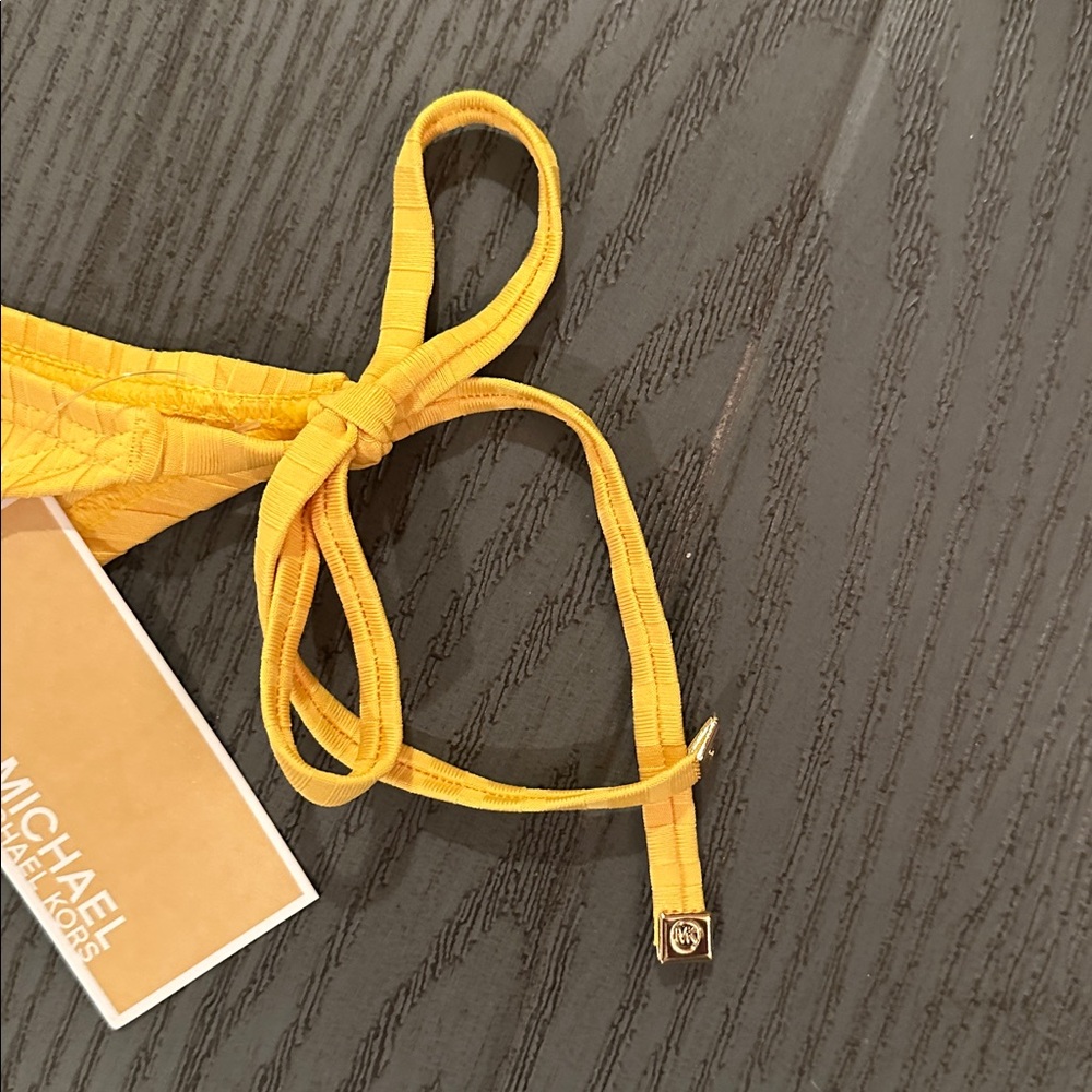 Michael Kors Yellow Ribbed String Bikini Set - Picture 7 of 11